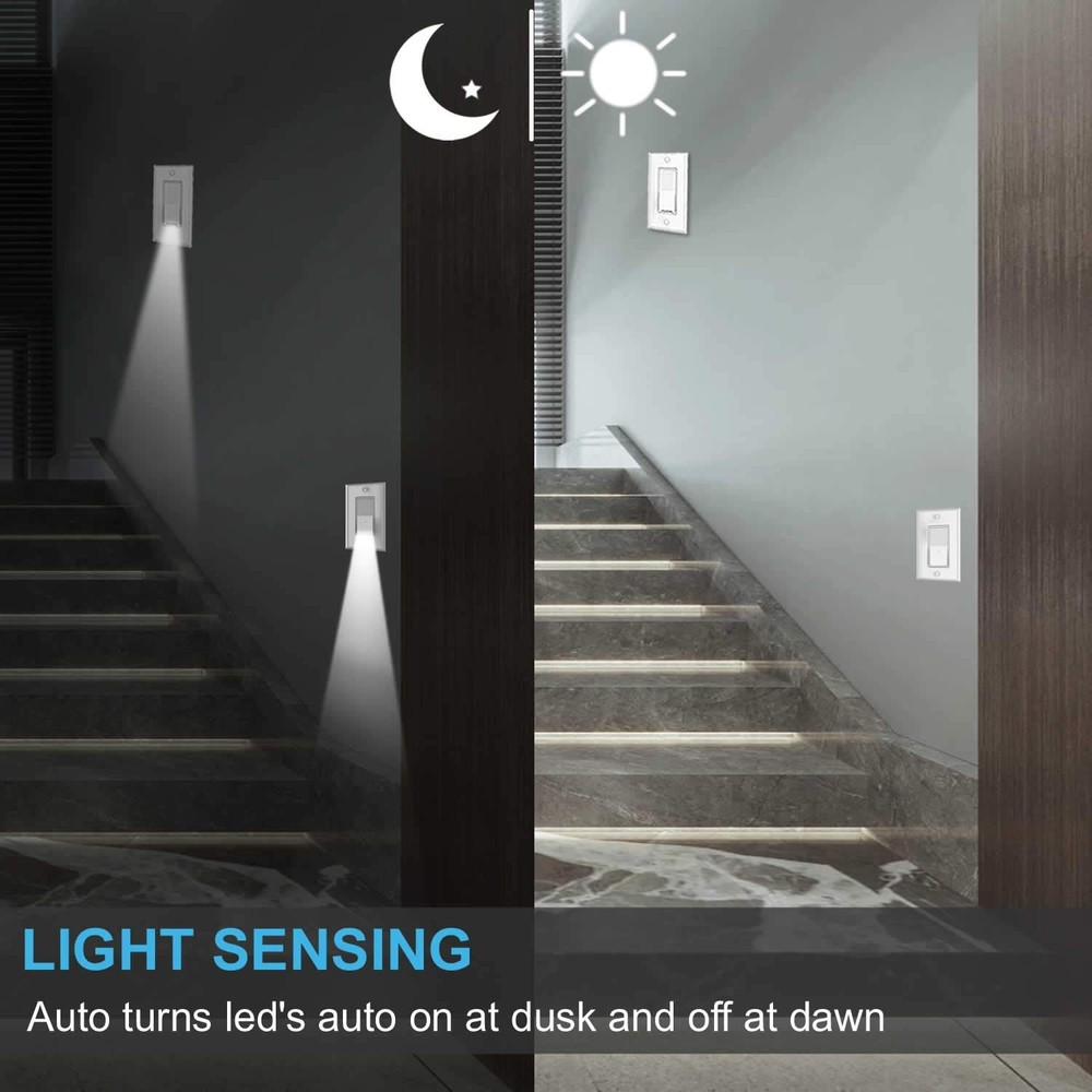 2 Pack Illuminated 3 Way Light Switch, Three Way Paddle Rocker Light Switch w...