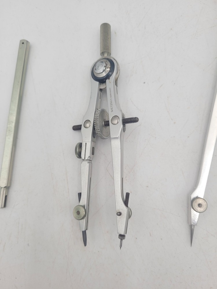 Vintage Dietzgen Germany Drafting Compass Set Case Architect Engineering Alliet