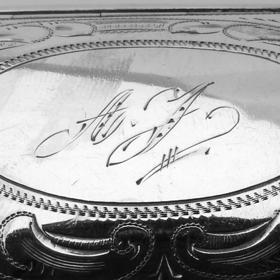Swedish Snuff Box 830 Silver Mono AJ
