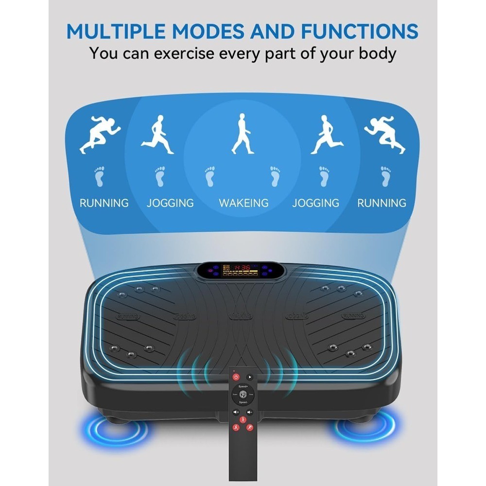 Vibration Plate Exercise Machine Adjustable Speed 450 Lbs Capacity Platform for