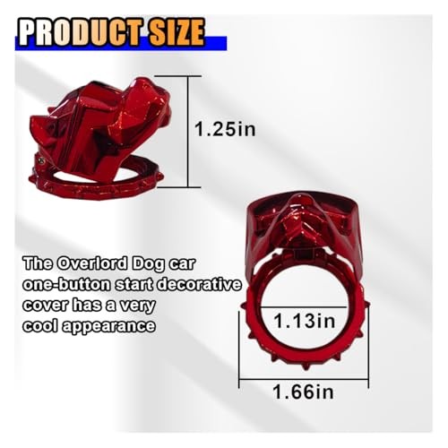 Bully Dog Car Push Start Button Cover - Zinc Alloy Engine Ignition Switch Red