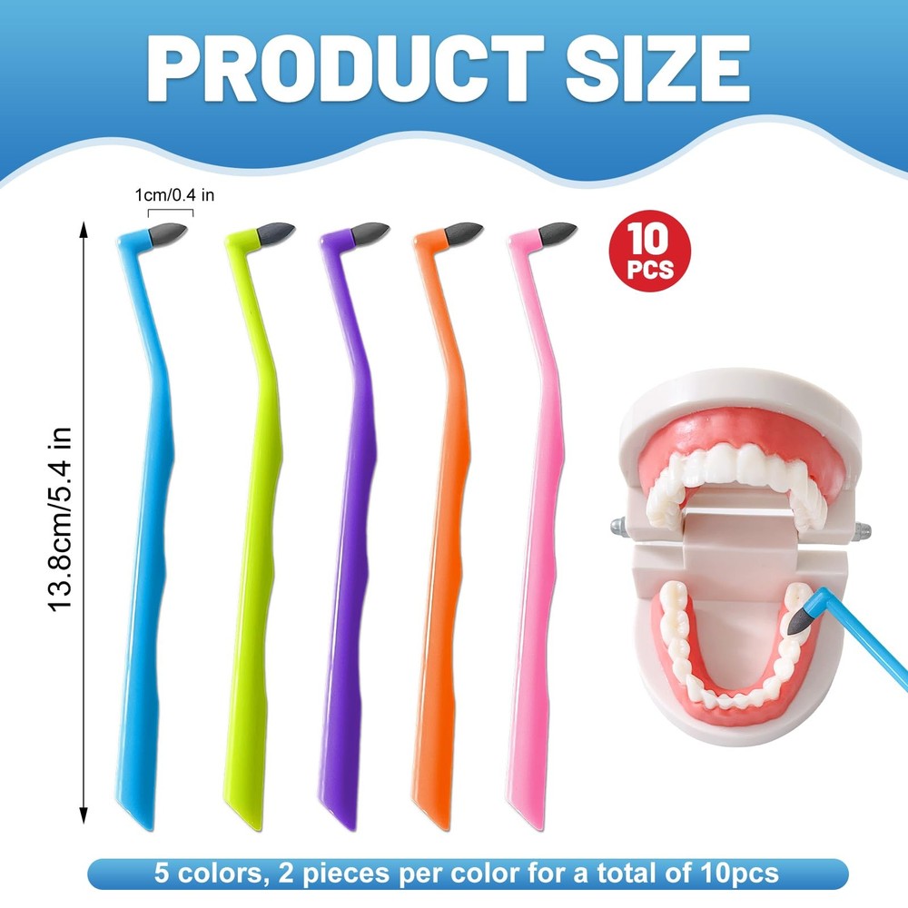 10 Pack Dental Teeth Plaque Remover Brushes Tools, Ergonomic Multicolor