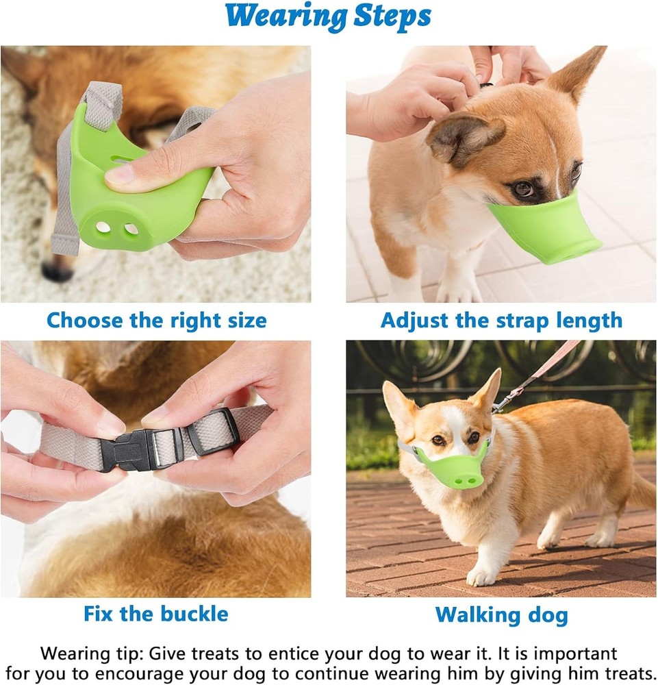 Silicone Dog Muzzle Soft Muzzle Small Medium Dogs Poodle Corgi Dachshund，Pig