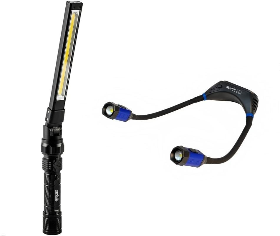 NextLED Ultimate Hands-Free Work Light Combo: NT-7544 Heavy Duty Work Light & NT