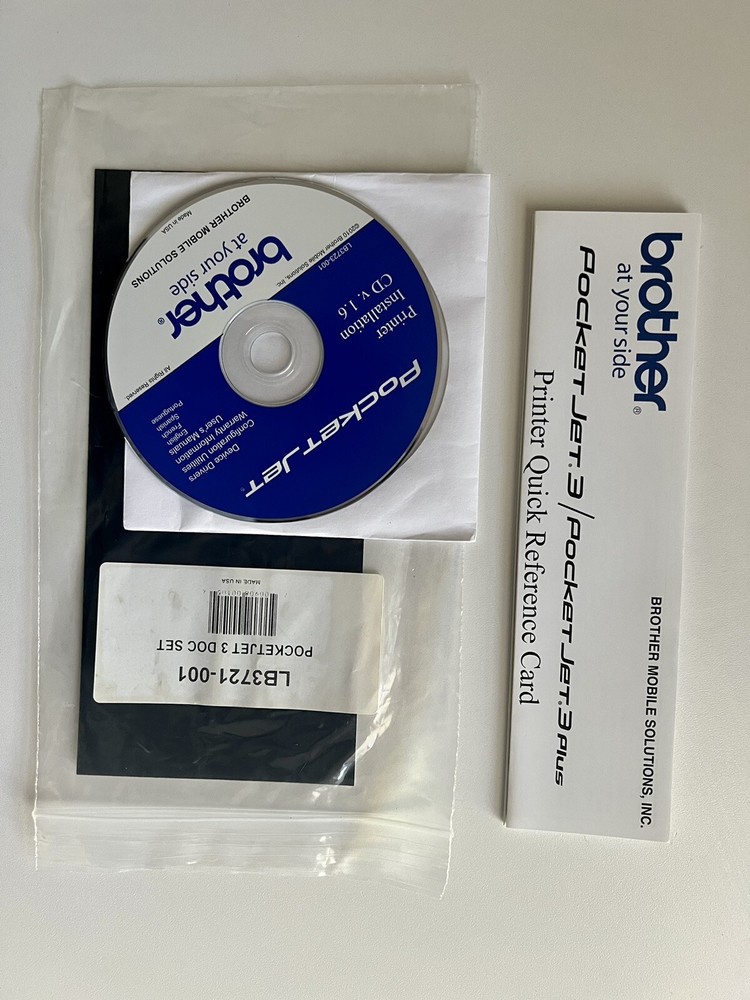 SETUP INSTALL CD ROM DISC & QUICK REFERENCE FOR BROTHER POCKETJET.3PLUS PRINTER