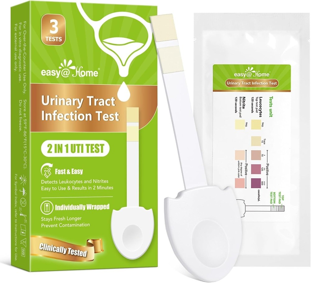 Reliable UTI Strips - 3 Pack, Detects Leukocytes & Nitrite, Easy Use