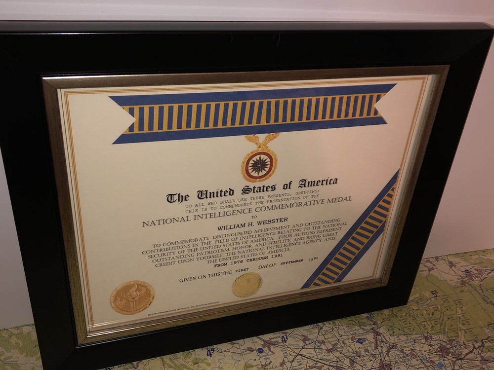 NSA - NATIONAL INTELLIGENCE COMMEMORATIVE MEDAL CERTIFICATE Type-1