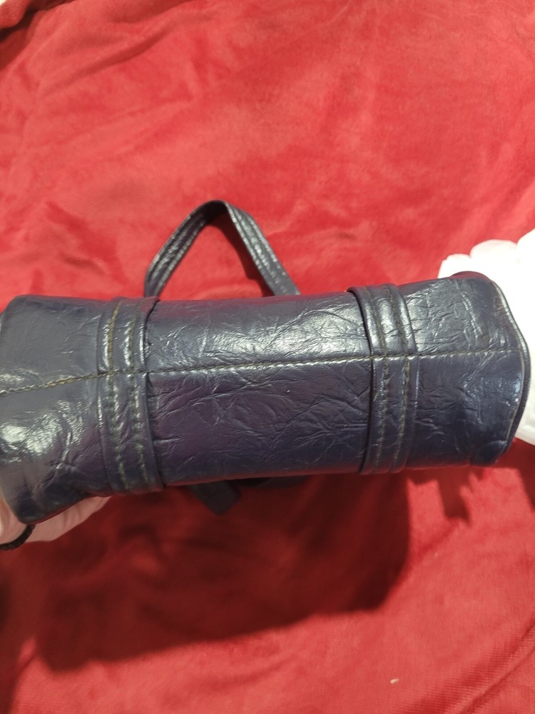 1960s Blue Faux Leather Pocketbook