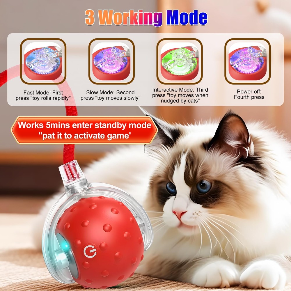 Tiny Fetch Dog Toy, Tinyfetch Interactive Cat Toys Balls with blue