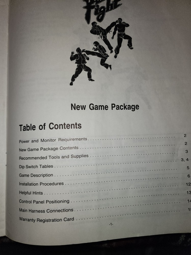 Final Fight Arcade Manual Capcom