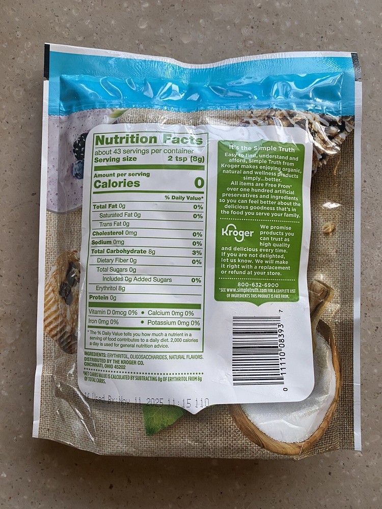Simple Truth Erythritol Blend Zero Calorie Sugar Substitute