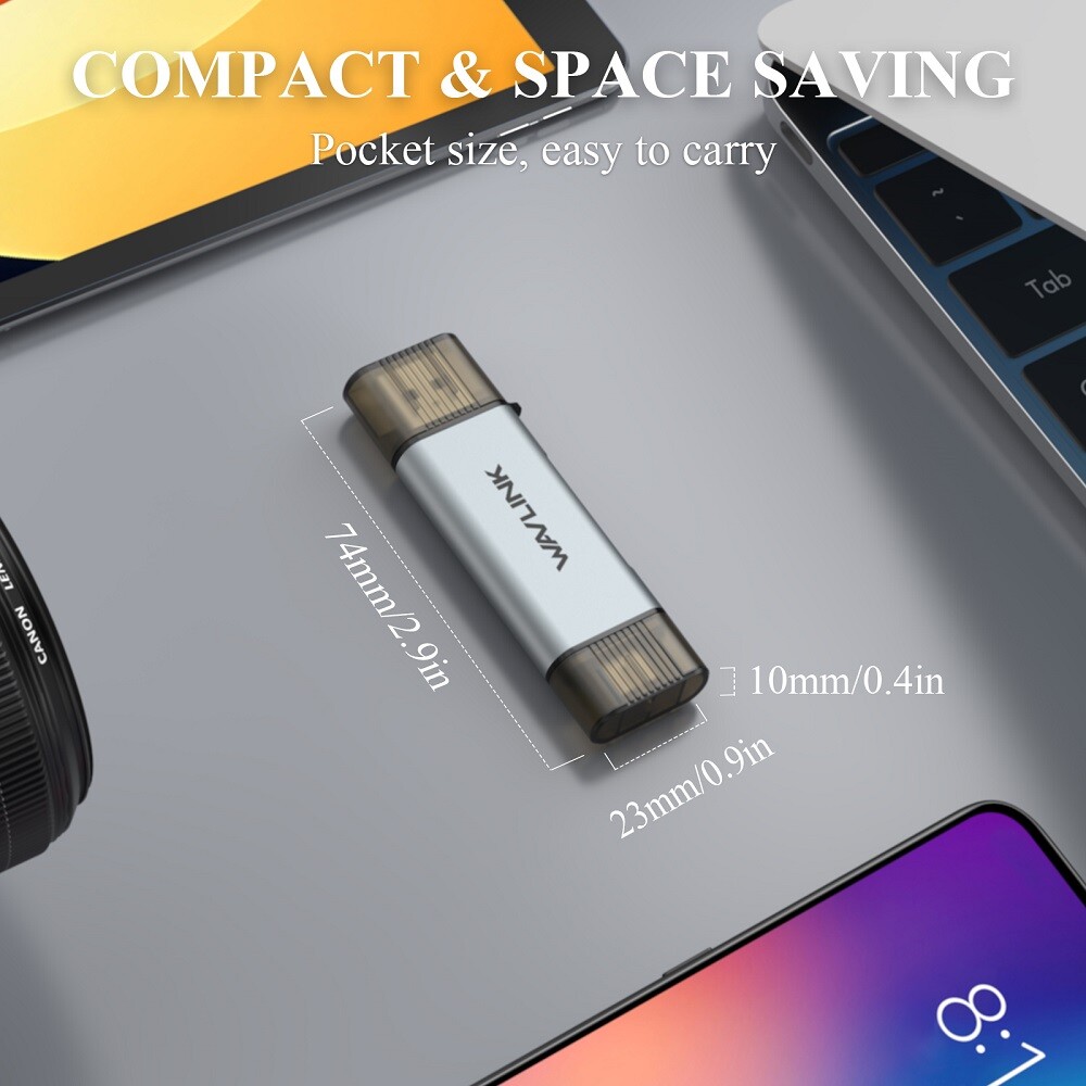 SD Card Reader USB C/USB3.0 to Micro SD Memory Card Reader Adapter for TF SD
