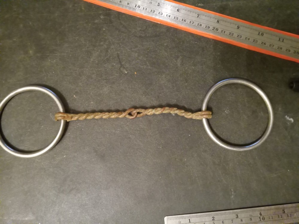 used loose ring snaffle bit twisted copper wire 6 in mouth