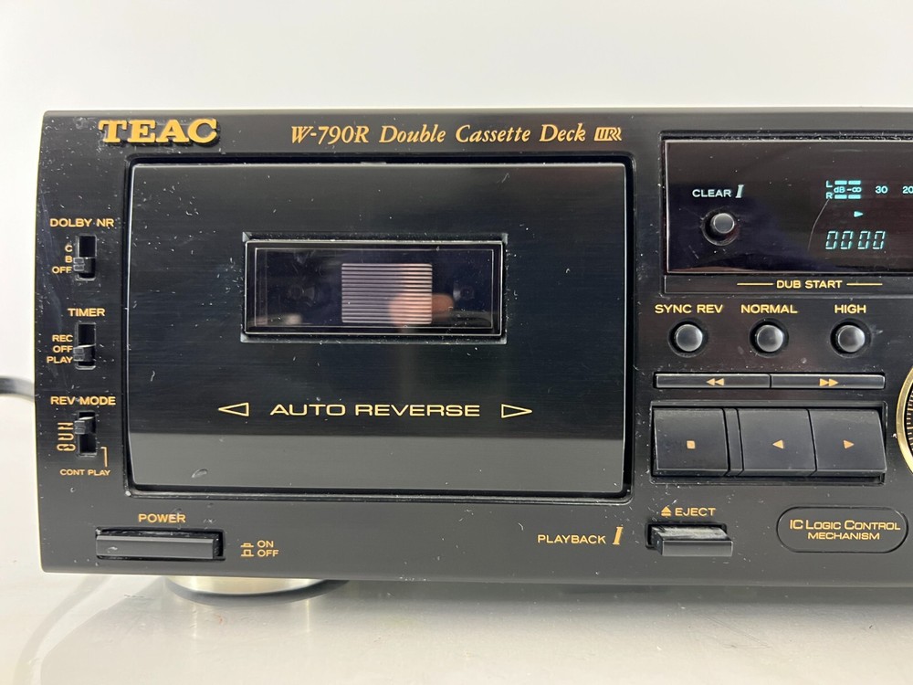 TEAC W-790R Double Cassette Deck Auto Reverse Play Recorder - LEFT DECK ISSUE