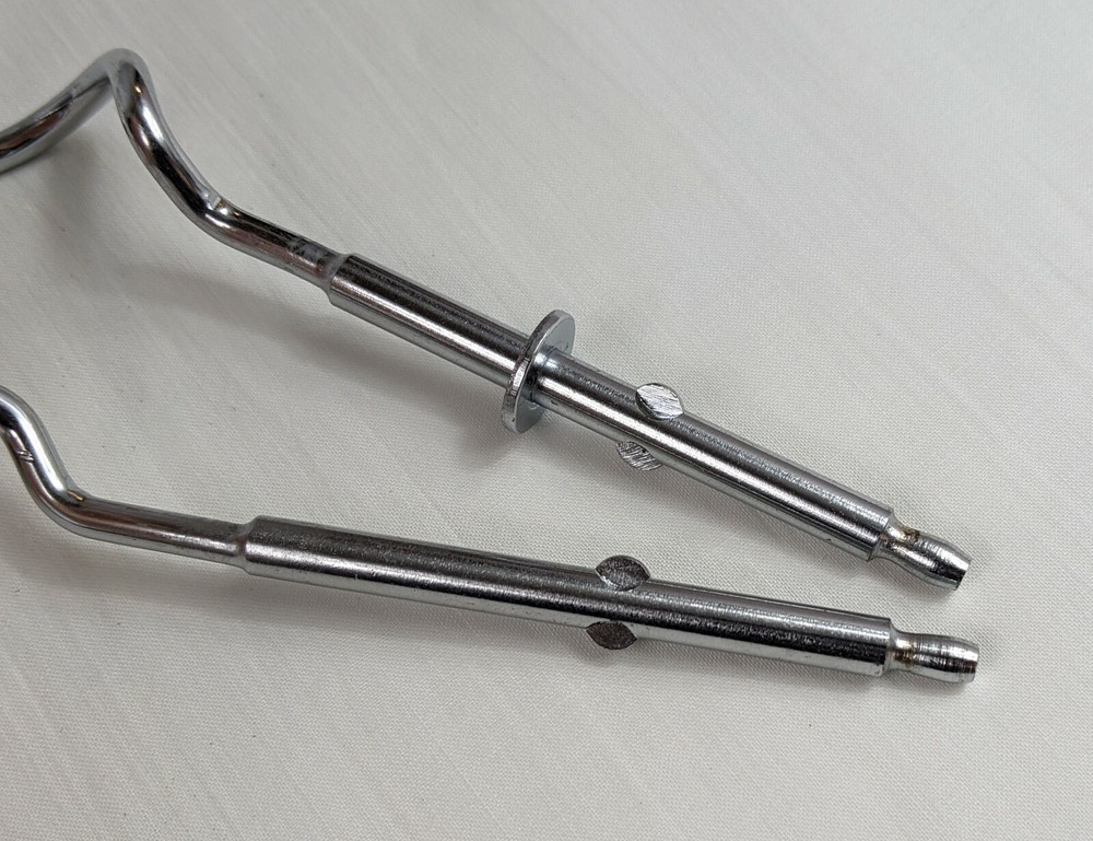 2 Dough Mixer Beater Attachments Blender Corkscrew Shaped Hooks Replacements