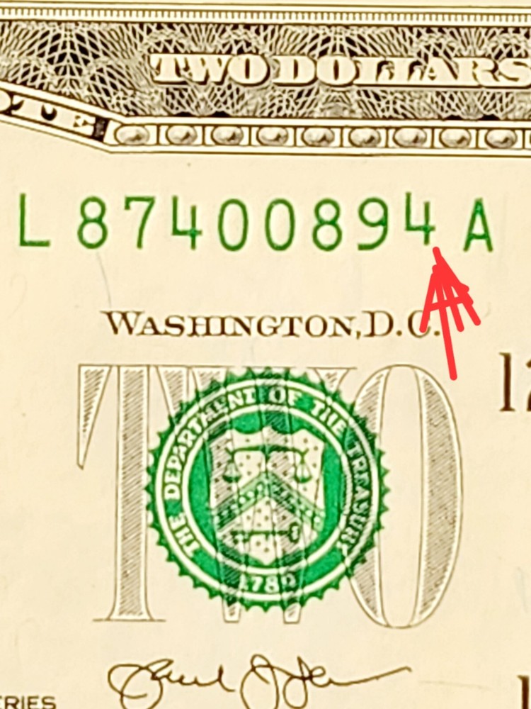 $2 ERROR RAISED DIGIT (4) UNCIRCULATED NOTES 2013 $2