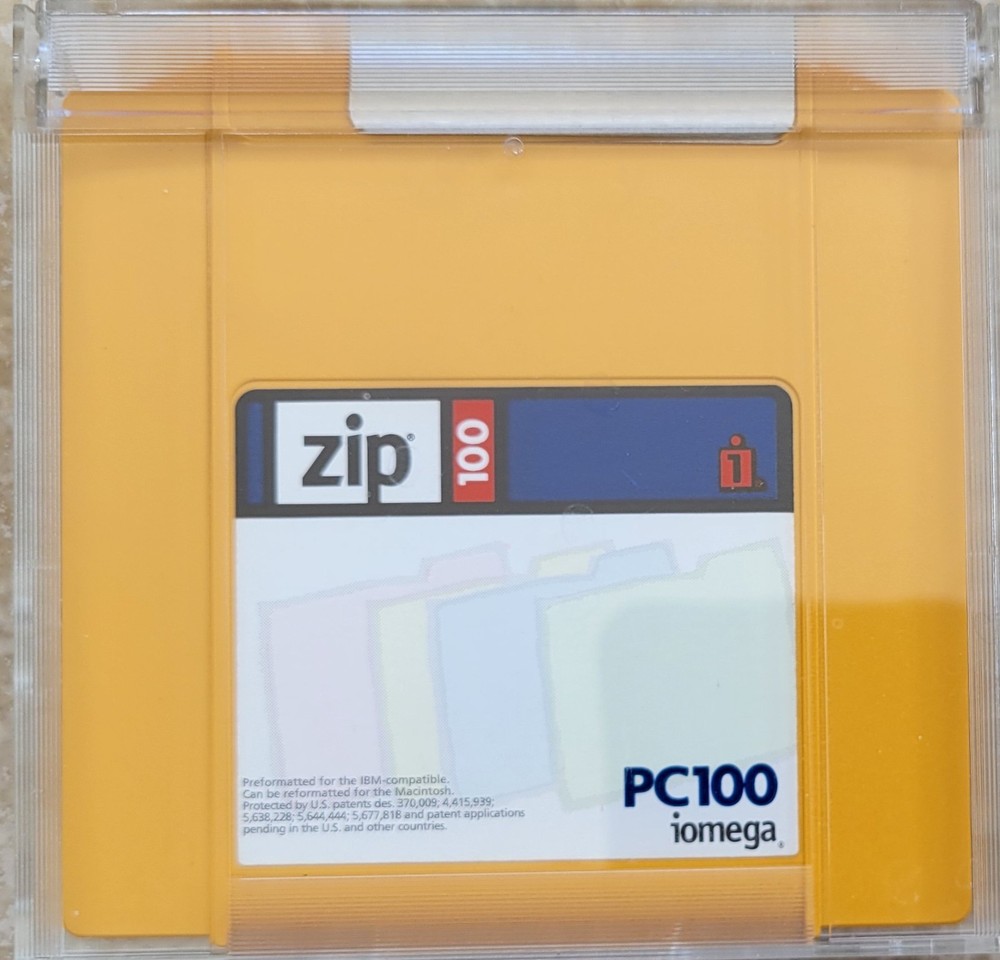 IOMEGA PC100 Zip Disk for Windows and Macintosh, Yellow
