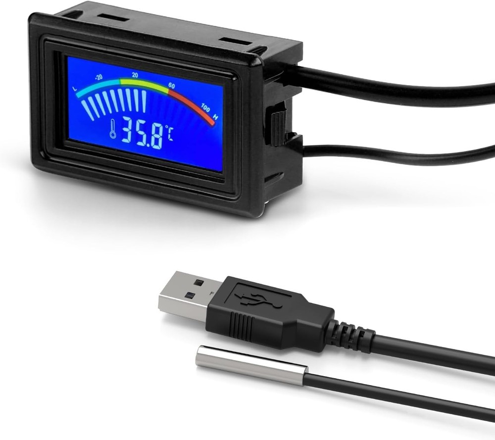 High Accuracy Digital Thermometer with LCD Display, USB Powered & Switchable ℉/℃