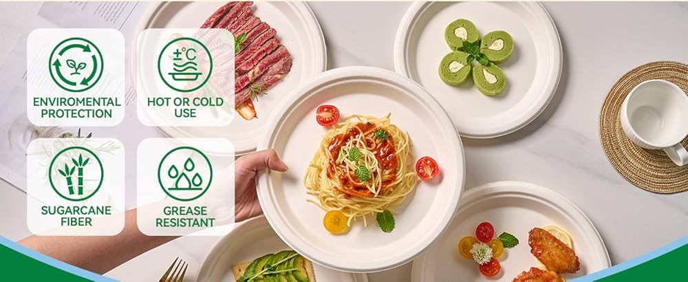 J CHEF postable Heavy Duty Plates 𝟭𝟬 𝗜𝗻𝗰𝗵 [𝟭𝟮𝟱 𝗣𝗮𝗰𝗸]