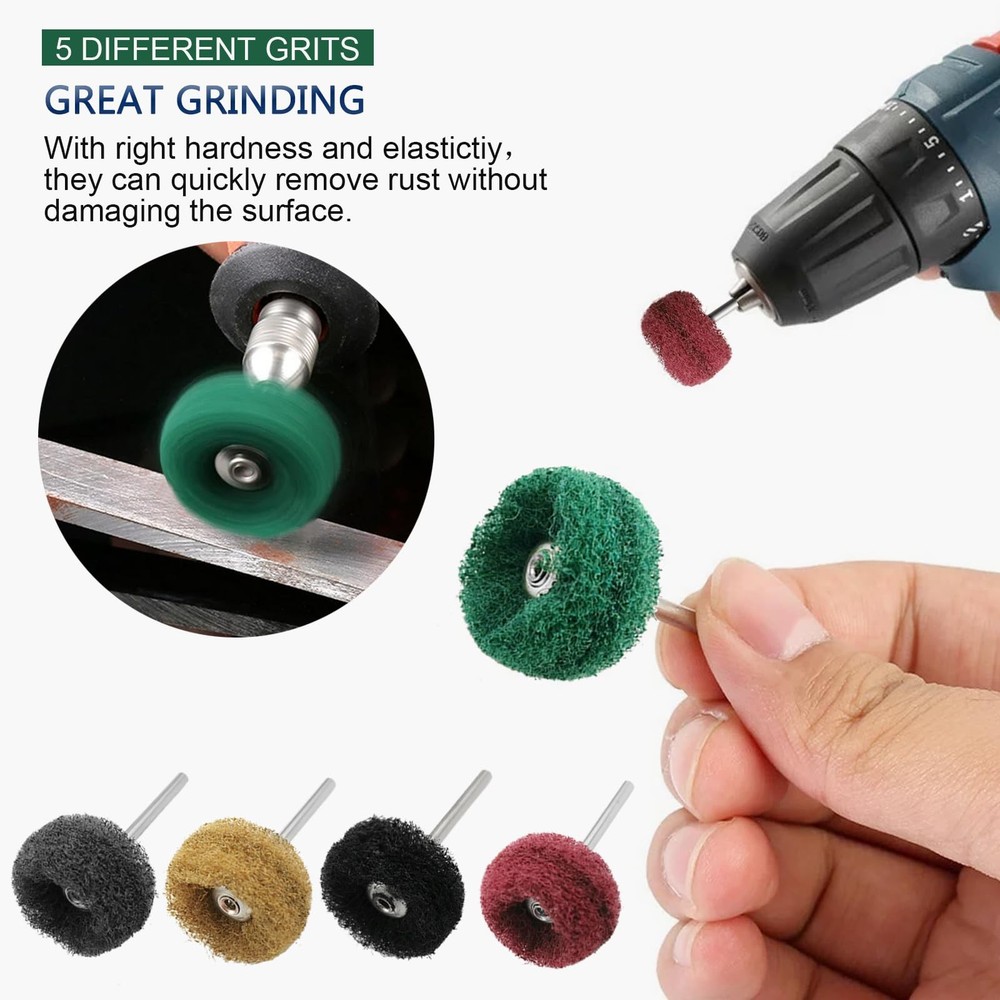 100 Pack Abrasive Polishing Deburring Buffing Wheels Rotary Tool Accessories
