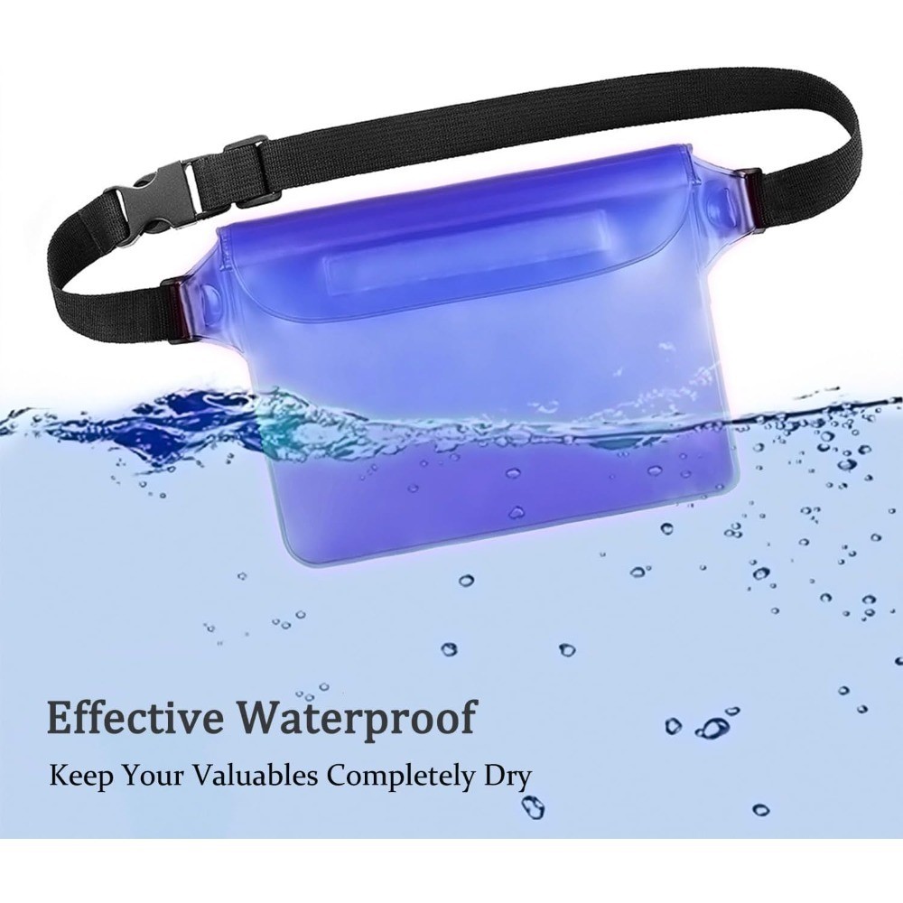 2-Pack Waterproof Pouch with Adjustable Waist Strap | Screen Touch Sensitive