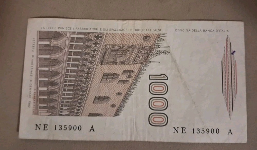 1982 Italy 1000 Lire Note