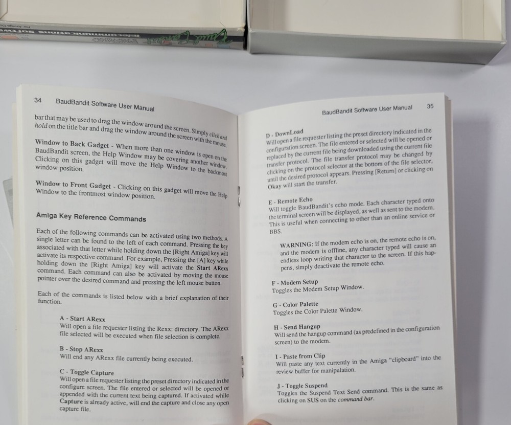 Baud Bandit Telecommunications for Commodore Amiga Box/Maunal/Diskette