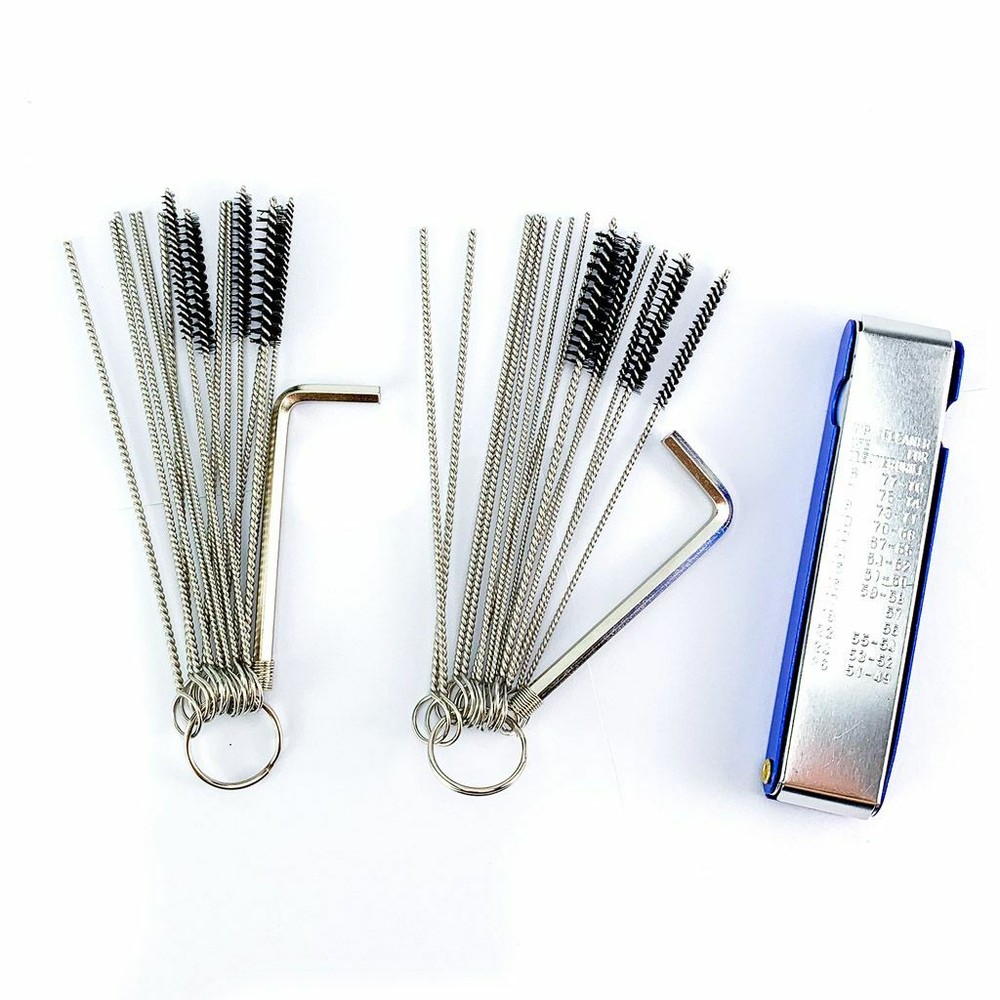 45pcs Carburetor Carb ATV Motorcycle Small Engine Cleaning Brushes Wire Tool Kit