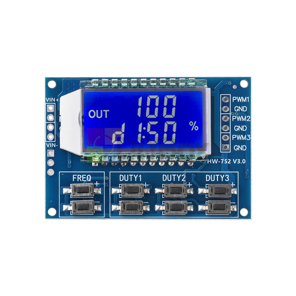 PWM Pulse Wave Frequency Duty Cycle Adjustable Module 3-Channel Signal Generator