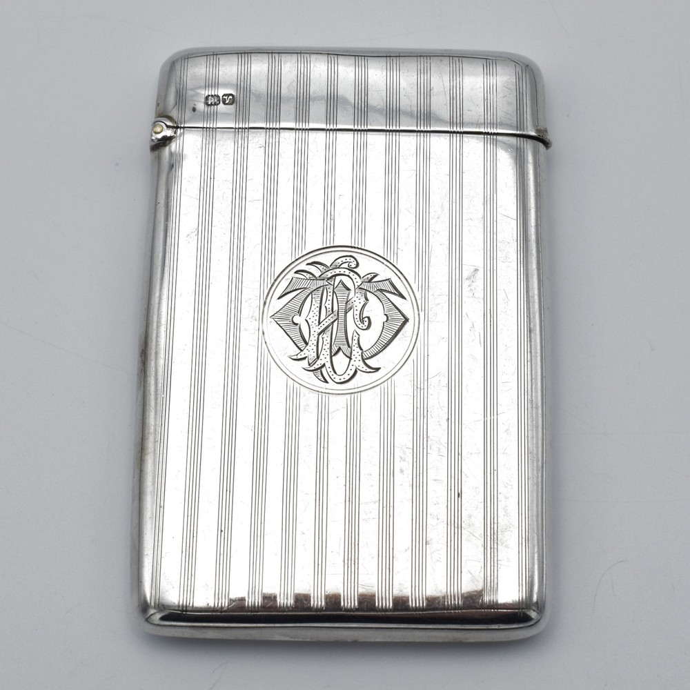 Antique Solid Silver Card Case Art Deco 1921 Chester