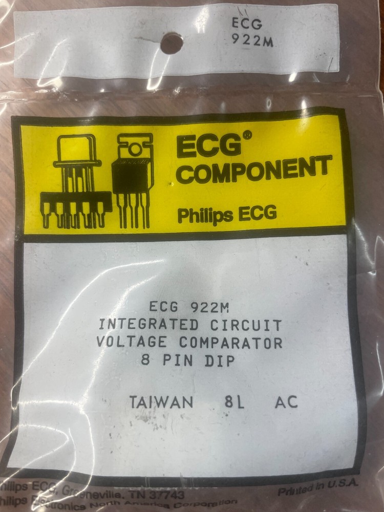 2ea ECG922M, Voltage Comparator ~ 8 Pin DIN (NTE922M)