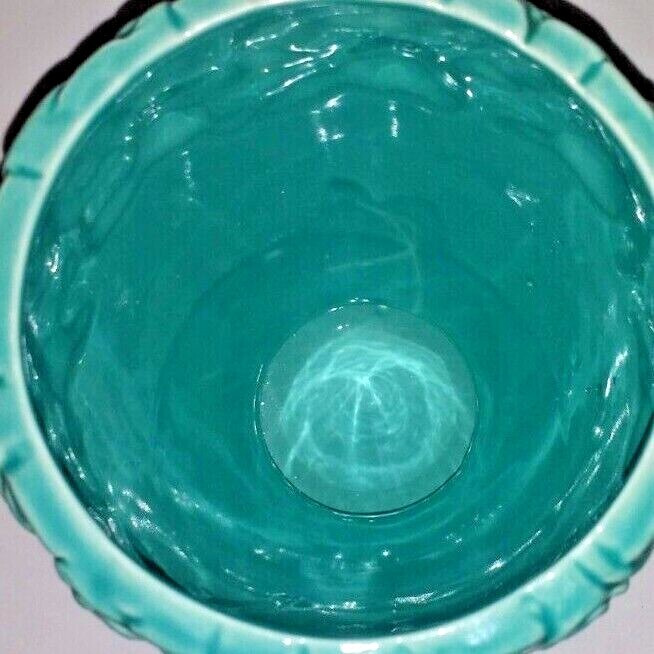 Planter Blue Roses Footed Vase Ceramic