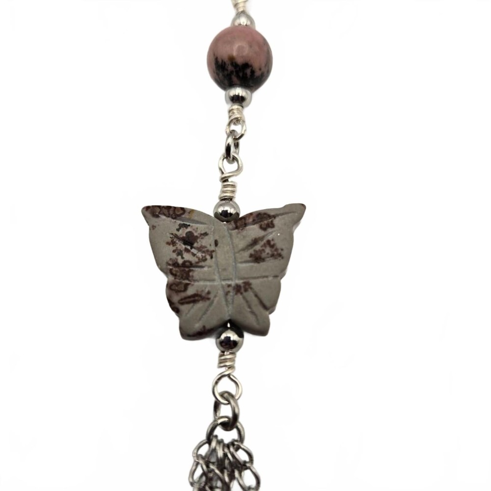 Handmade Gemstone Purse Charm Zipper Pull Butterfly