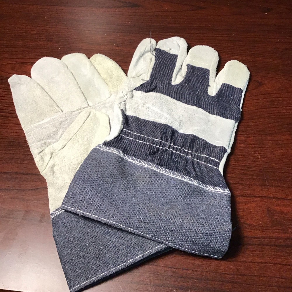 Two Tone Leather Safety Gloves Size-XL