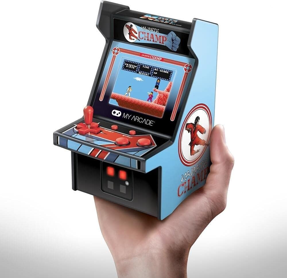 Retro-Inspired Karate Champ Mini Arcade Machine with Speaker & Volume Control