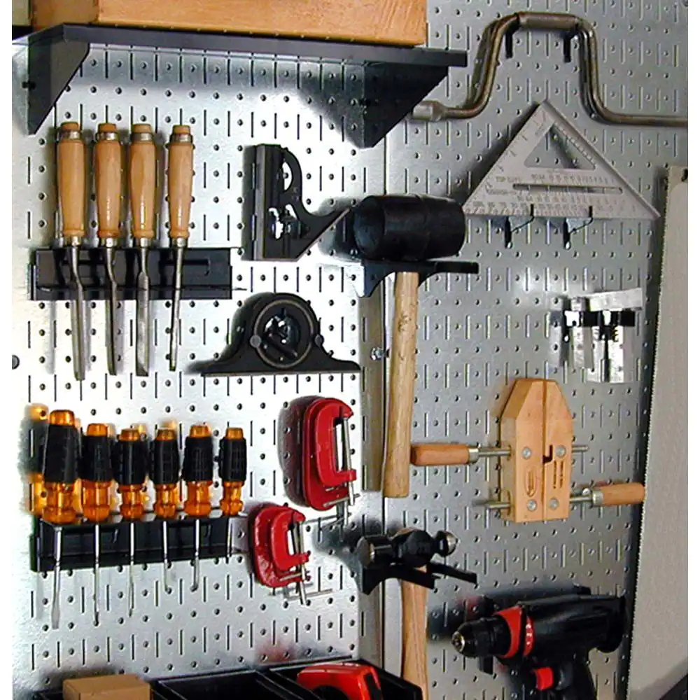 2 Pack Metal Wall Pegboard Peg Board Panel Organizer Shelf Display Tools Garage