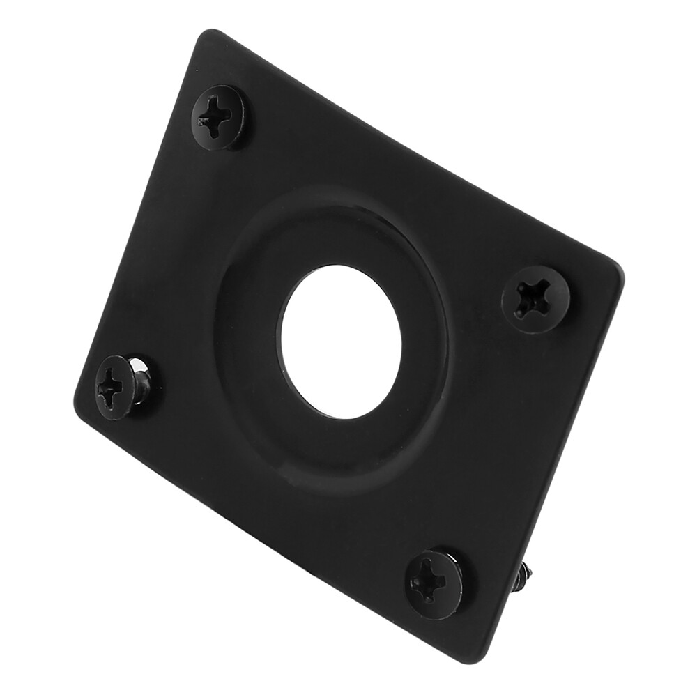 Guitar Jack Socket Plate Curved Rectangle Style Output Jack Plate Black LP TL