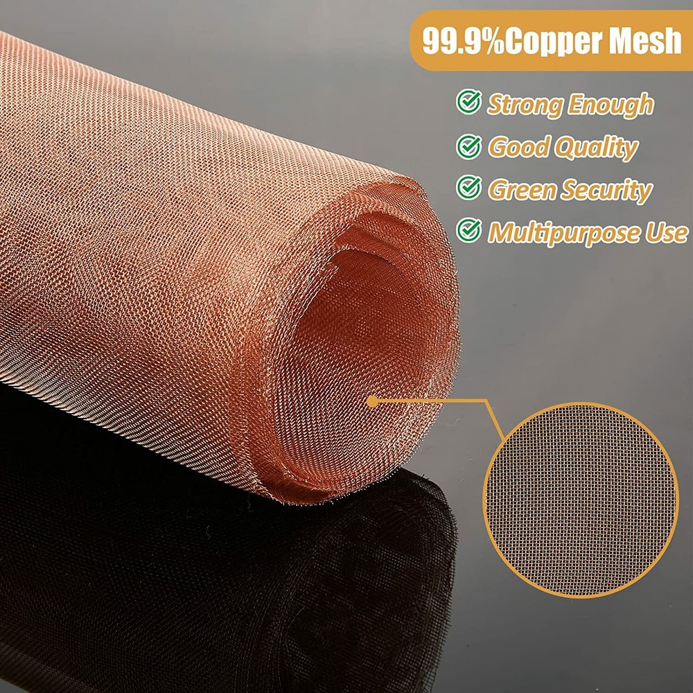 Pure Copper Mesh Screen Dense Filter EMF Shielding Electrode Magnetic 40 Mesh