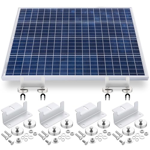Pack 1200 Lbs No Drill Magnetic Solar Panel Mount Bracket Solar Panel 4 Silver