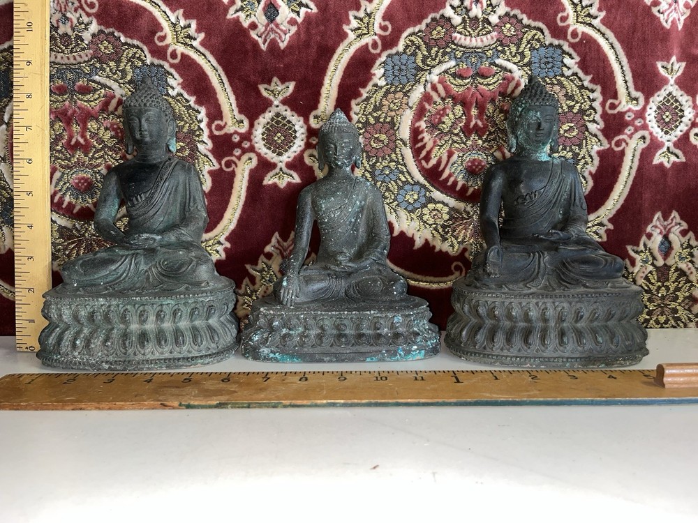3 Vintage Bronze Buddhas