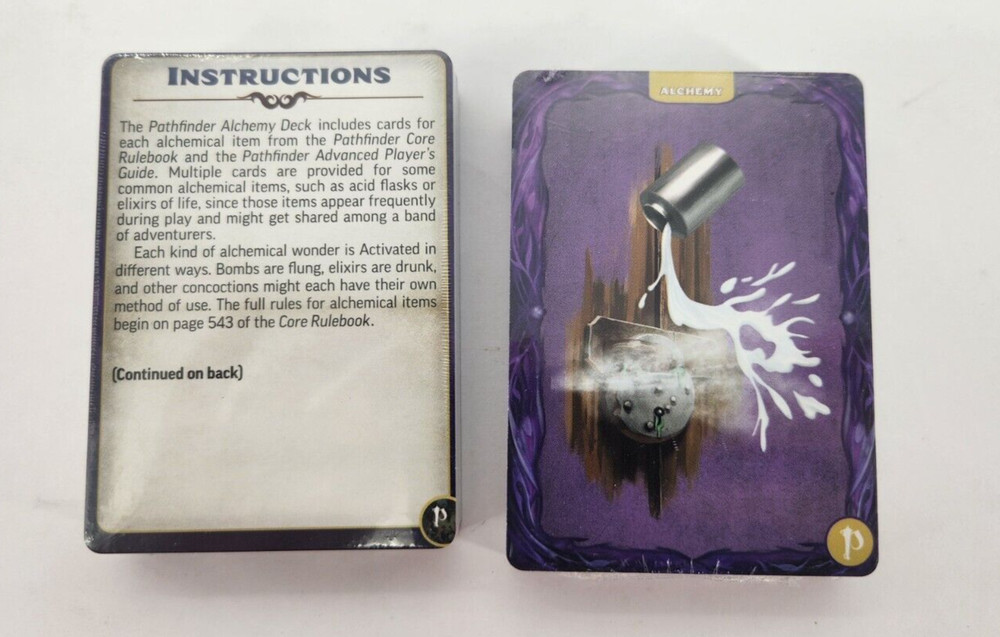 Pathfinder Alchemy Deck 2e TTRPG Alchemist Item Tabletop Reference Gaming Cards