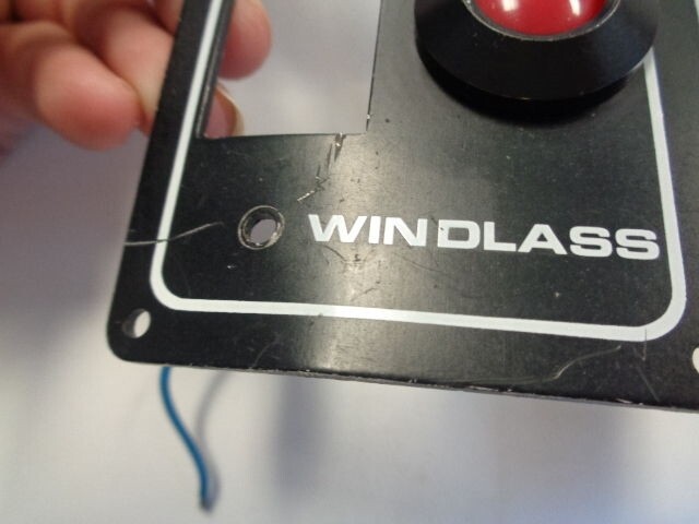 DC POWER / WINDLASS SWITCH PANEL 2 3/8" X 3 1/8" BLACK / WHITE MARINE BOAT
