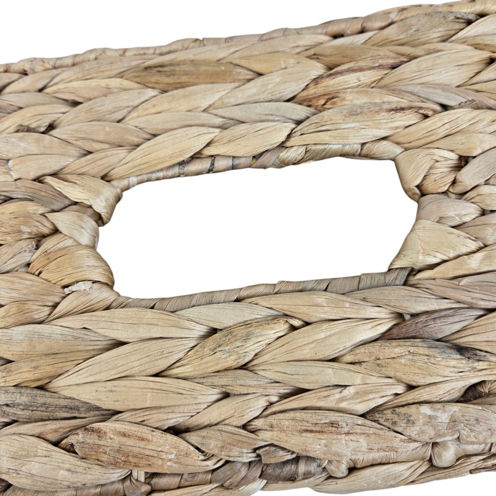 Decorative Natural Woven Seagrass Tissue Box Rectangular Cover Boho Beach Cottag