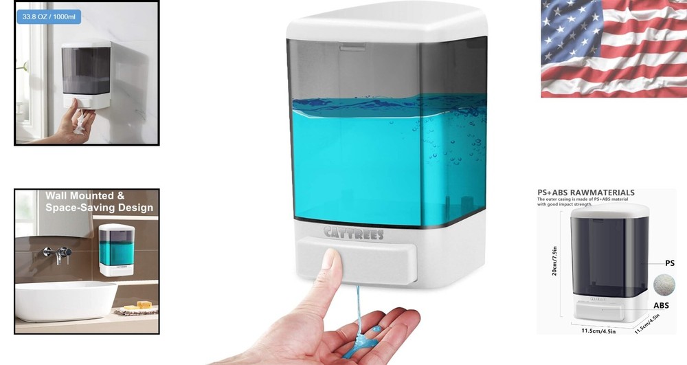 Versatile 1L Soap Dispenser - Durable Wall-Mounted Solution for Any Environment
