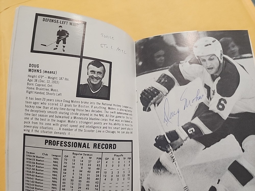 1972-73 Minnesota North Stars Program With Auto's Autographs