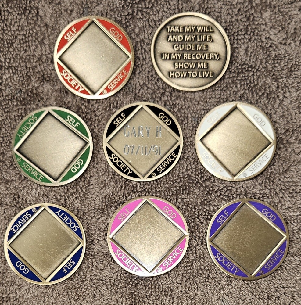 Narcotics Anonymous Medallion Custom Engraved with Name/clean Date.