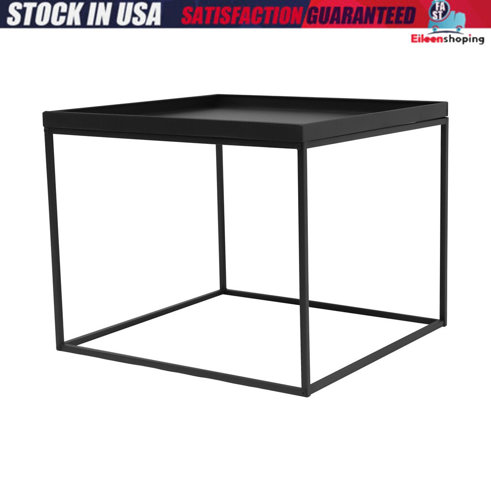 24" Square Table Metal Frame Table Portable Office Side End Table Camping Table