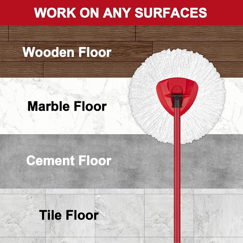 4 Pack Mop Heads Replacements for Easy Wrin Spin System, Microfiber Refills,