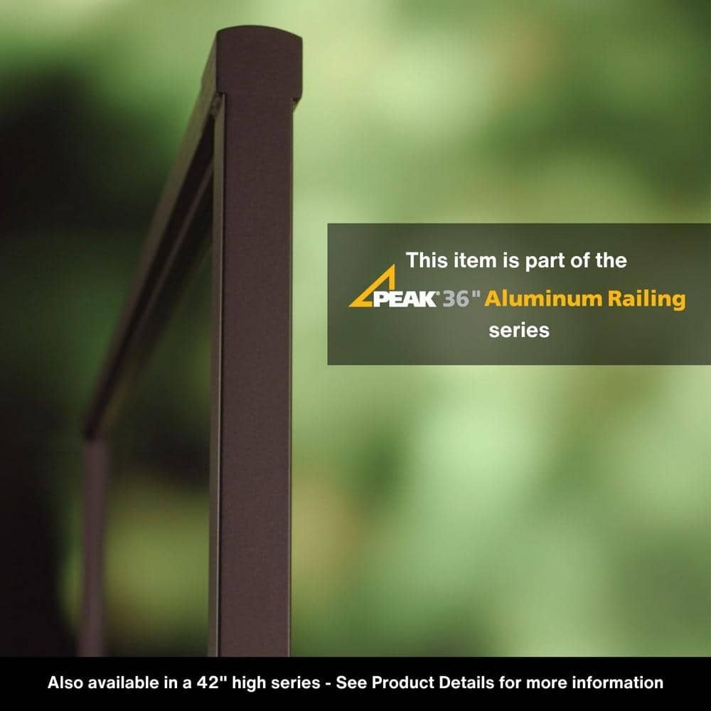 PEAK Aluminum Railing Horizontal Angle Bracket Kit Matte Black 36" 36951