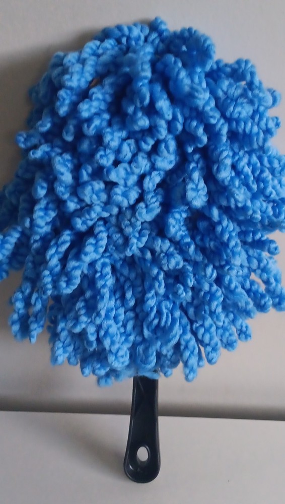 Blue Microfiber All-Purpose Duster with Plastic Handle, Black Accent